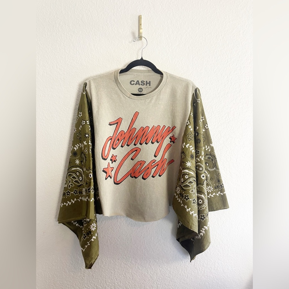 Willie, Janis, Lynyrd, Cash Custom Bandana Kimono Upcycle rework - Picture 9 of 13